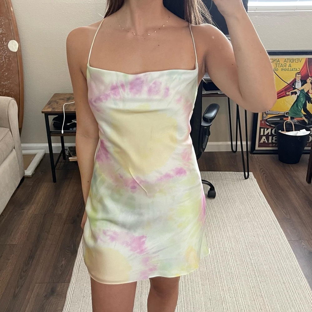 Tie Dye Silk Mini Drss